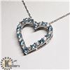 Image 2 : 35) SILVER BLUE TOPAZ 20" NECKLACE