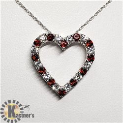 40) SILVER NATURAL GARNET 20" NECKLACE