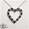 Image 1 : 40) SILVER NATURAL GARNET 20" NECKLACE