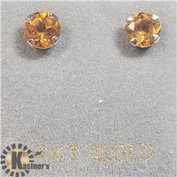 33) 14K PAIR OF CITRINE(0.6CT) EARRINGS