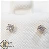 Image 1 : 43) 14K  DIAMOND EARRINGS, (0.16 CARAT)