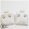 Image 1 : 3) WHITE GOLD AND YELLOW GOLD SET OF EARRINGS