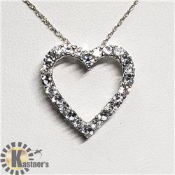 42) SILVER WHITE TOPAZ 20" NECKLACE