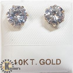 36) 10K YELLOW GOLD  CZ 6.5MM EARRINGS