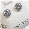 Image 2 : 36) 10K YELLOW GOLD  CZ 6.5MM EARRINGS