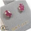 Image 2 : 31) 10K YELLOW GOLD  RUBY(1.2CT) EARRINGS