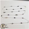 Image 3 : 21) SILVER GENUINE GEMSTONE 32" NECKLACE