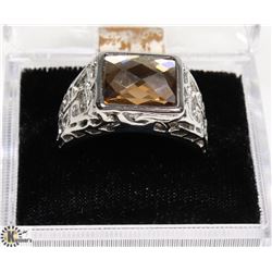 AMBER STONE MENS RING SIZE 11