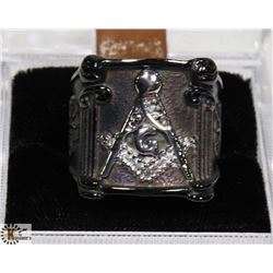 MENS MASONIC SYMBOL RING SIZE 8