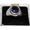 Image 1 : BLUE STONE MENS RING SIZE 11