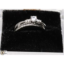 STERLING SILVER CZ WEDDING SET SIZE 6