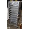 Image 1 : STAINLESS STEEL ROLLING TRAY CART W/TRAYS