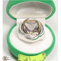 PINK AMETHYST MENS RING
