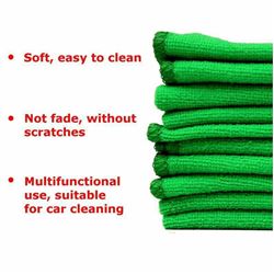 PACK OF 10 NEW GREEN MICROFIBER RAGS