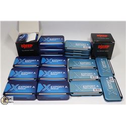 2 BAGS WITH EXPORT A MEDIUM CIGARETTE TINS AND