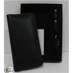 ZHUSE BLACK SOFT LEATHER WALLET STYLE POWER BANK