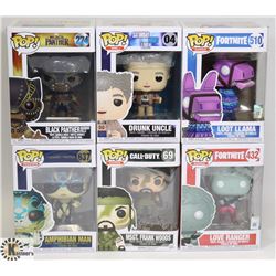 LOT OF 6 VARIOUS FUNKO POP FIGURES