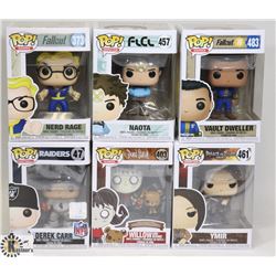 LOT OF 6 VARIOUS FUNKO POP FIGURES