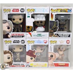 LOT OF 6 VARIOUS FUNKO POP FIGURES