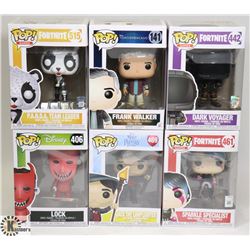 LOT OF 6 VARIOUS FUNKO POP FIGURES