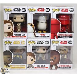 LOT OF 6 VARIOUS FUNKO POP FIGURES