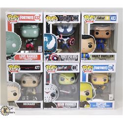 LOT OF 6 VARIOUS FUNKO POP FIGURES