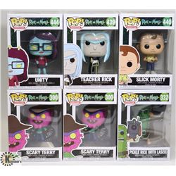 LOT OF 6 VARIOUS FUNKO POP FIGURES