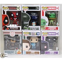 LOT OF 6 VARIOUS FUNKO POP FIGURES