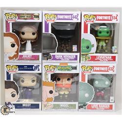 LOT OF 6 VARIOUS FUNKO POP FIGURES