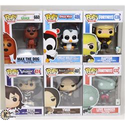 LOT OF 6 VARIOUS FUNKO POP FIGURES