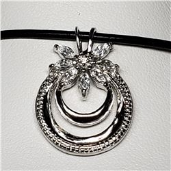 SILVER CUBIC ZIRCONIA  PENDANT (~WEIGHT 3.58G)