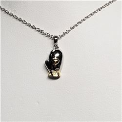 STERLING SILVER GLOVE PENDANT NECKLACE