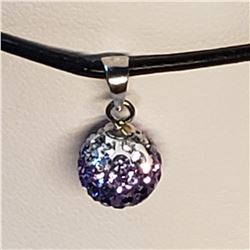 STERLING SILVER CUBIC ZIRCONIA PURPLE CRYSTAL