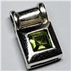 Image 1 : SILVER PERIDOT SQUARE PENDANT (~WEIGHT 1.82G)