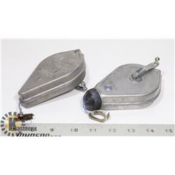VINTAGE SET OF 2 CHALK LINE PLUMB