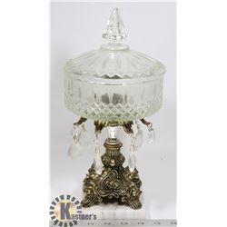 VINTAGE GLASS CANDY DISH ON
