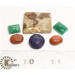 #65- SAPPHIRE/EMERALD/RUSSIAN JASPER 92.5 ct