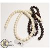 Image 1 : #176- WHITE TURQUOISE & BLOODSTONE BEAD NECKLACE