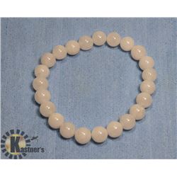#146- SELENITE BEAD BRACELET/ 8mm/ 7.5"