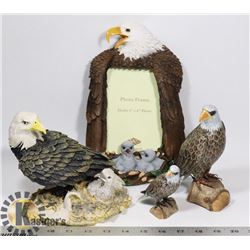 LOT OF EAGLE COLLECTIBLES INCLUDES 4X6 FRAME
