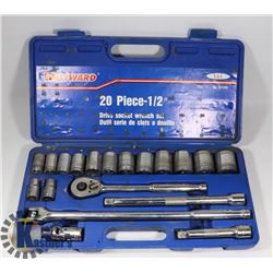 WESTWARD 20 PIECE 1/2” DRIVE SOCKET WRENCH SET.