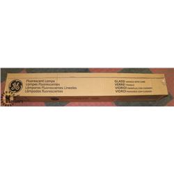 BOX OF GE FLUORESCENT LAMPS 4FT X 28" WIDE,