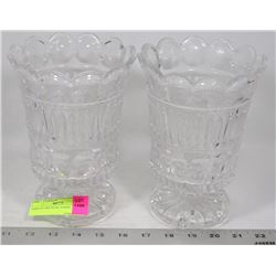 PAIR OF CRYSTAL VASES