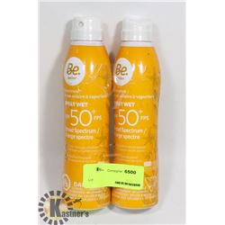 TWO CANS OF BE BETTER SPRAY ON SUNSCREEN