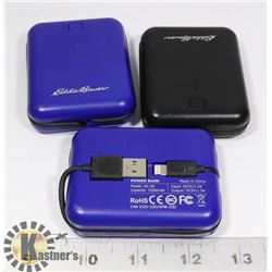 LOT OF 3 EDDIE BAUER IPHONE TRAVEL POWER BANKS