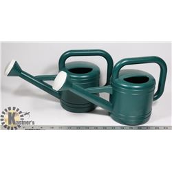 LOT OF TWO PLASTIC WATERING CANS