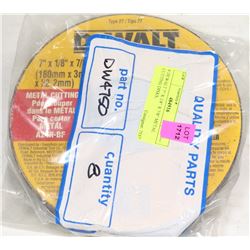 8 DEWALT 7" X 1/8" X 7/8" METAL CUTTING DISKS,