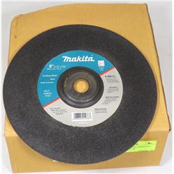 BOX OF 10 GRINDING WHEELS 24 GRIT, 9" X 1/4" X 7/8