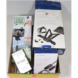 FLAT OF BLUETOOTH SELFIE STICK, GOPRO ACCESSORY,