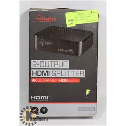 ROCKETFISH 2 OUTPUT HDMI SPLITTER 4K ULTRA HD &